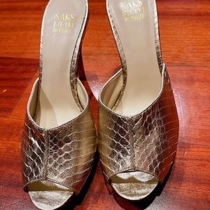 Saks Fifth Avenue platform mules sandals